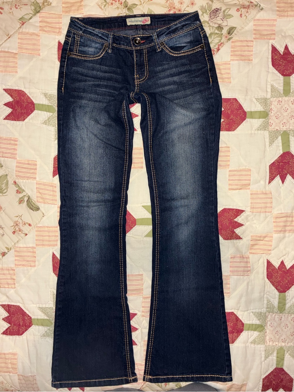 Y2K Paris Blues Dark Blue Bootcut Jeans